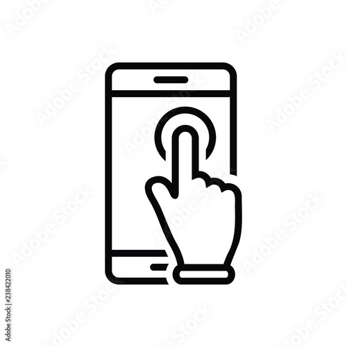 Black line icon for pay per click