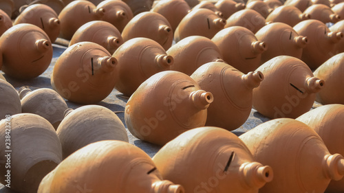 Fotografie Light Brown Ethnic Style Clay Piggy Bank