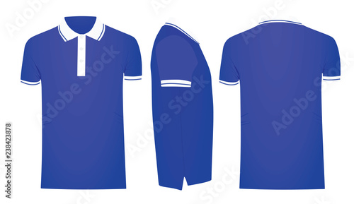 Blue  polo t shirt template. vector illustration
