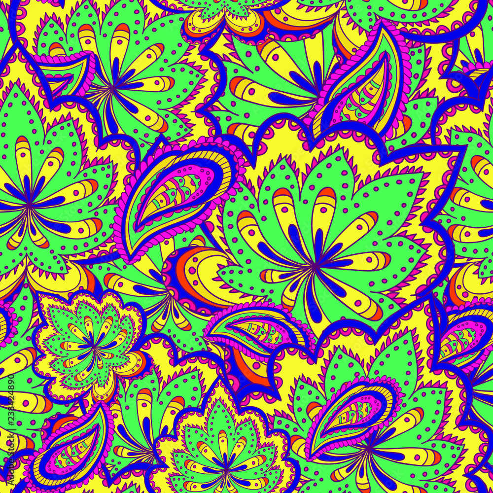 Seamless ornamental ornate psychedelic pattern 