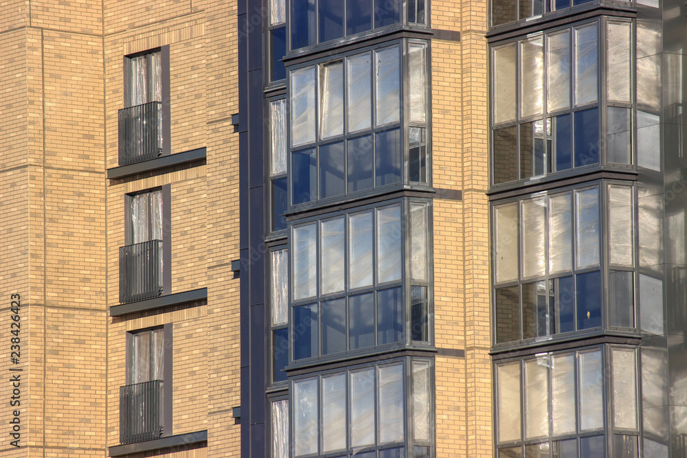 Construction of a modern residential building, the final work before the settlement of residents. Final preparations before the completion of the house