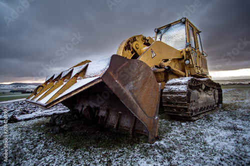 Bagger in Aasen in der Winterpause  photo