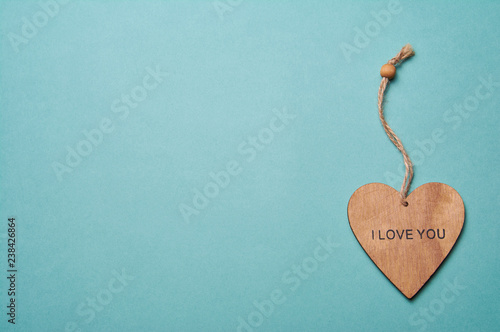 Love hearts on blue background