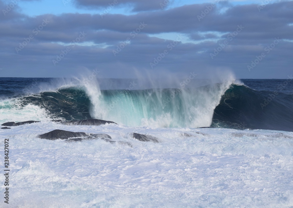 large waves along the coastline of Newfoundland 