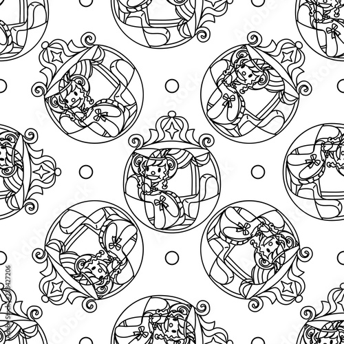 vector girlish seamless pattern