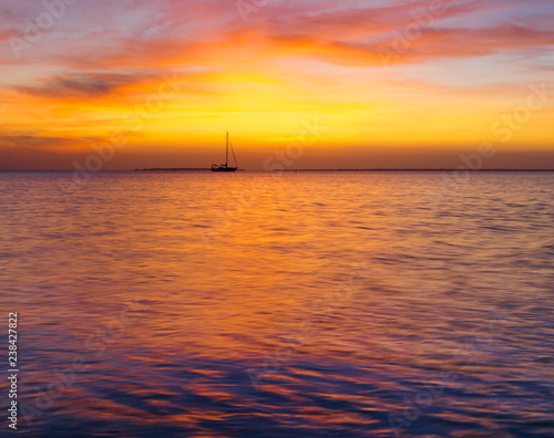 Sunset on sea in Zanzibar © Pakhnyushchyy