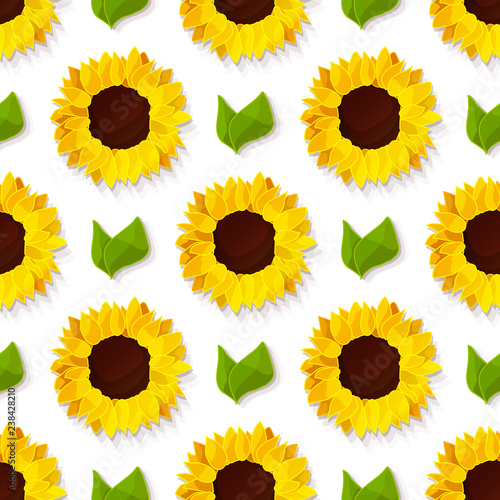 Fototapeta Naklejka Na Ścianę i Meble -  vector sunflower flower pattern