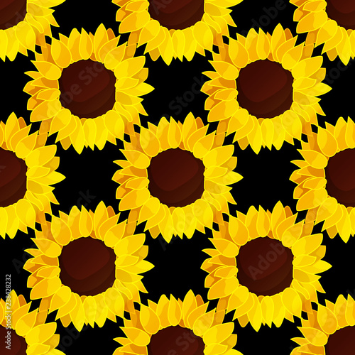 Fototapeta Naklejka Na Ścianę i Meble -  vector sunflower flower pattern