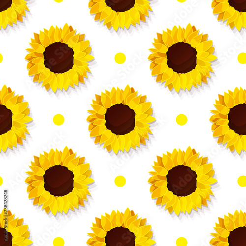 Fototapeta Naklejka Na Ścianę i Meble -  vector sunflower flower pattern