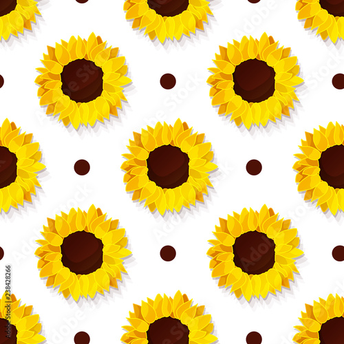 Fototapeta Naklejka Na Ścianę i Meble -  vector sunflower flower pattern