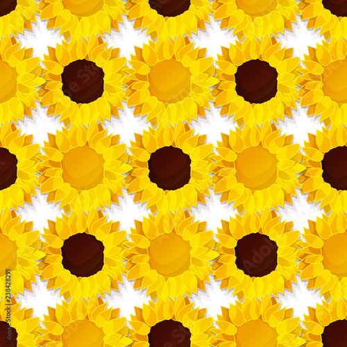 Fototapeta Naklejka Na Ścianę i Meble -  vector sunflower flower pattern