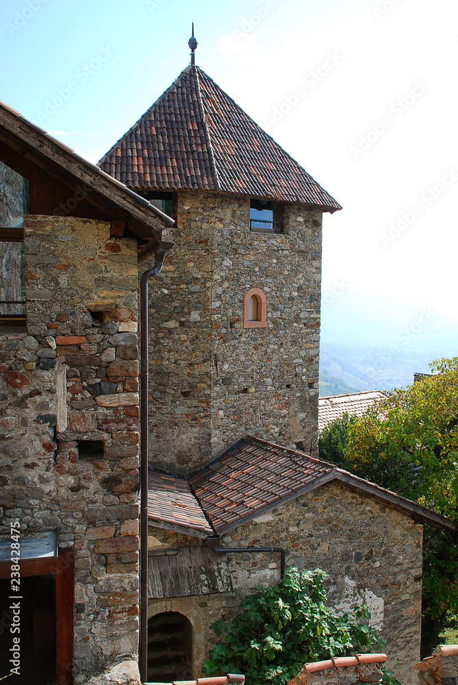 Part of the fortified wall of the Tyrol Castle, South Tyrol, Italy Part of the fortified wall of the Tyrol Castle, South Tyrol, Italy