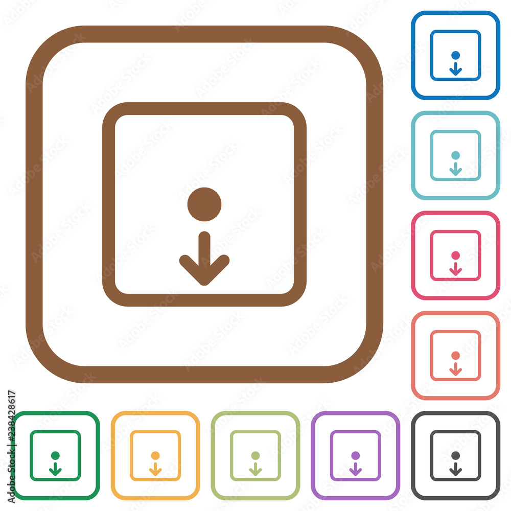Move object down simple icons Move object down simple icons