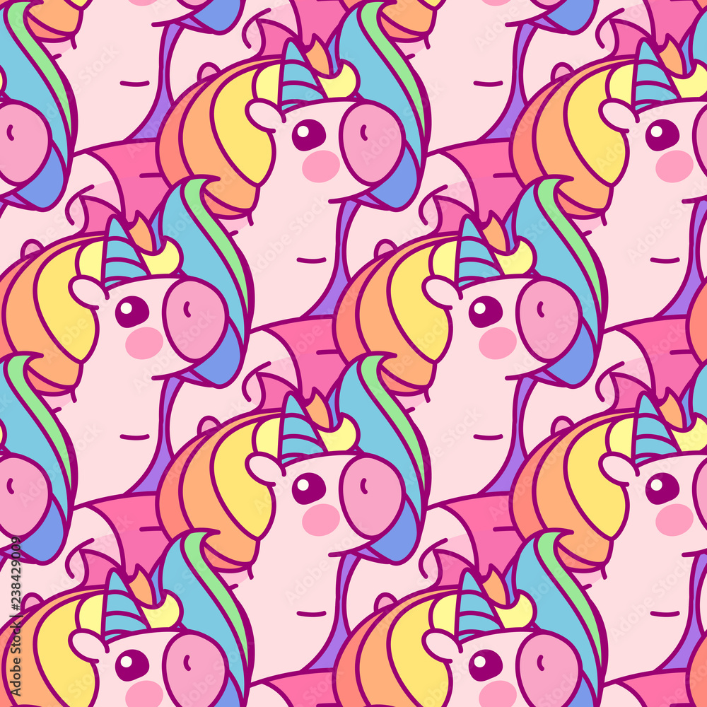 Naklejka premium vector unicorn seamless pattern