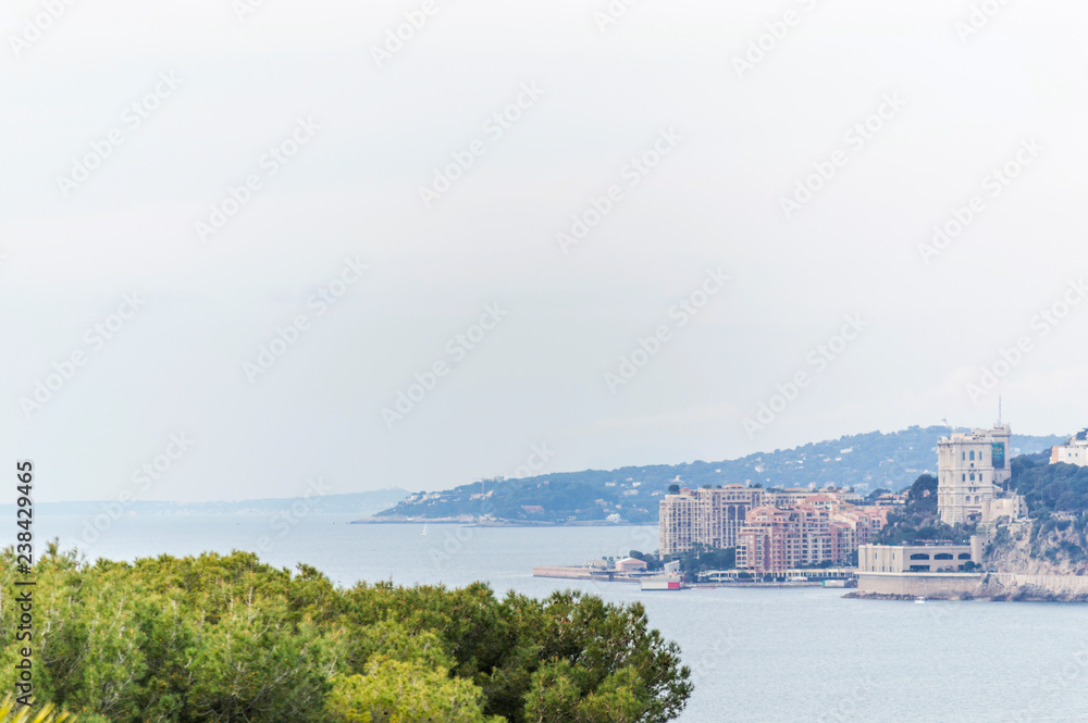 Panoramic view of Monaco in a spring day
