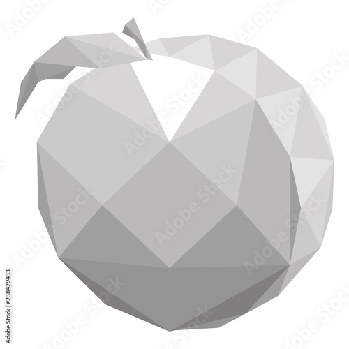 Isolated low poly peach fruit. Vector illustration design