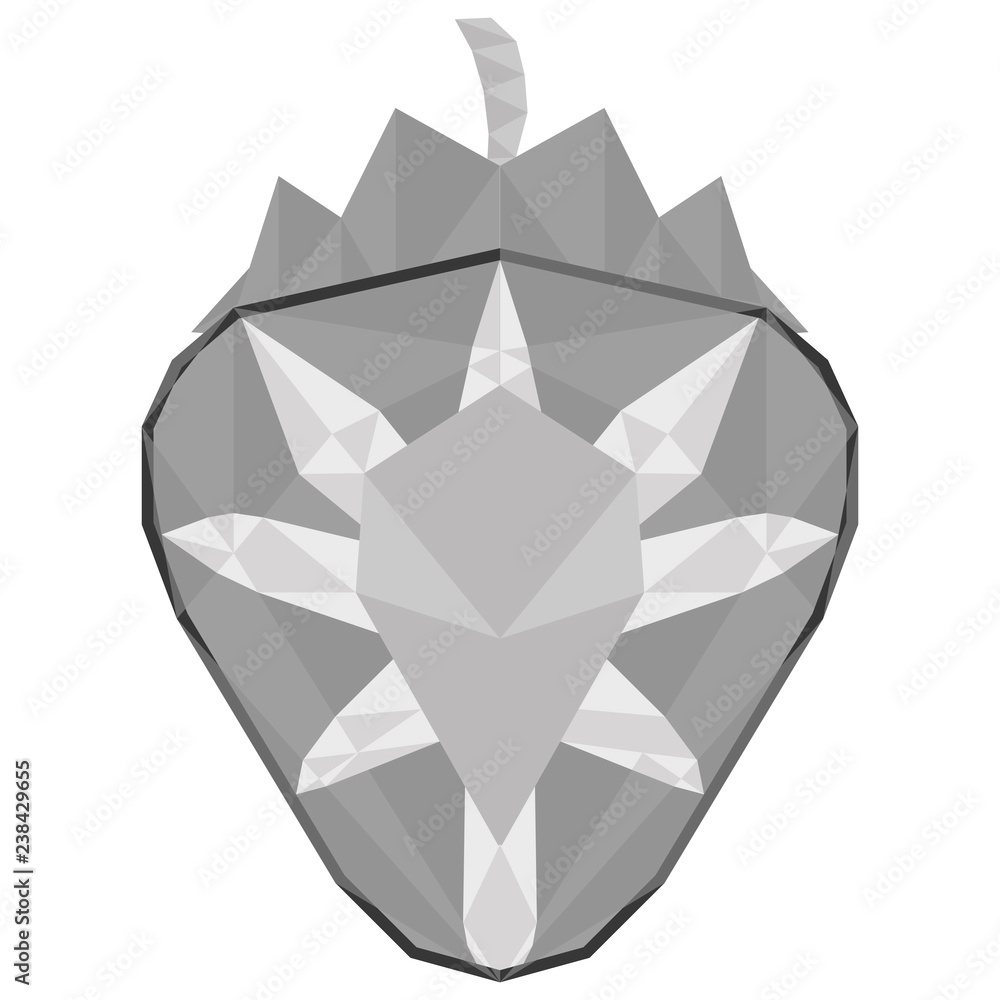 Obraz premium Isolated low poly strawberry cut. Vector illustration design