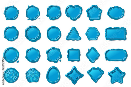 vector wax seal stamps set