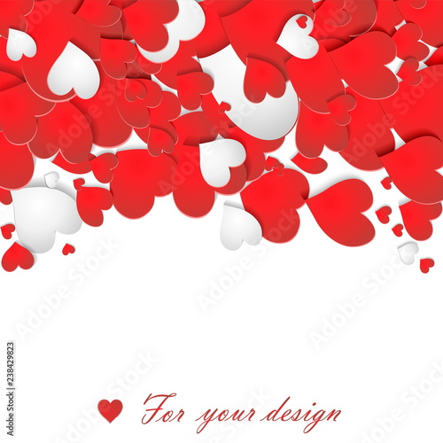a lot of hearts on a white background