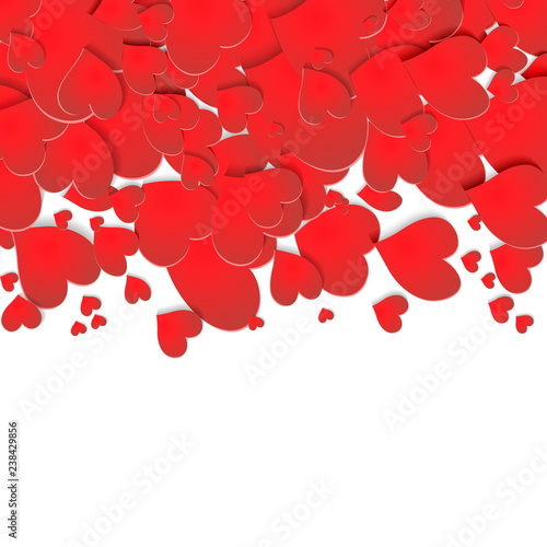 a lot of red hearts on a white background