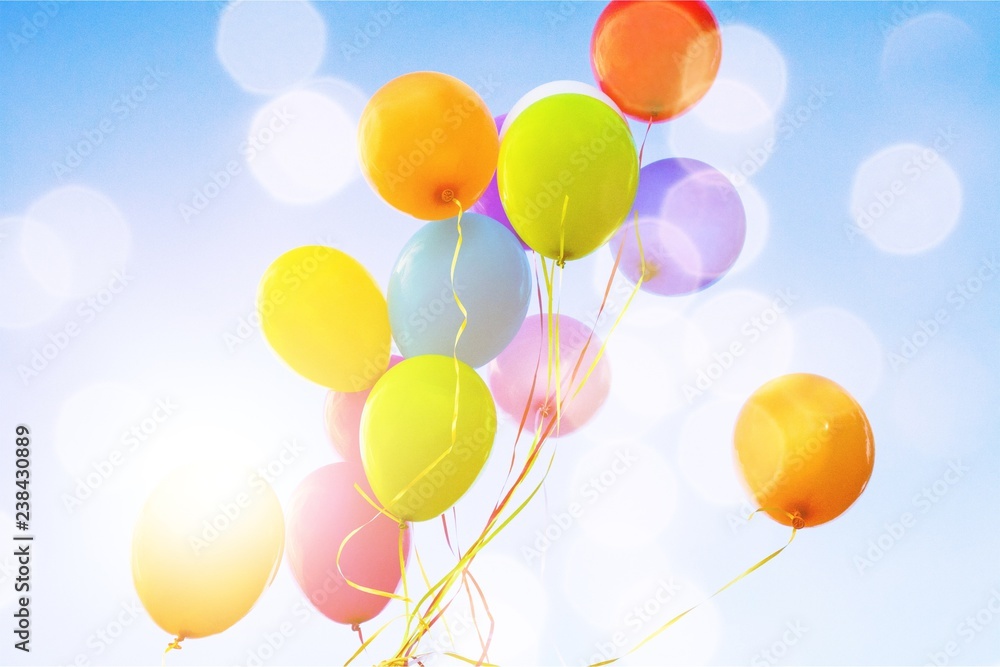 Balloons with the sky as a background Balloons with the sky as a background
