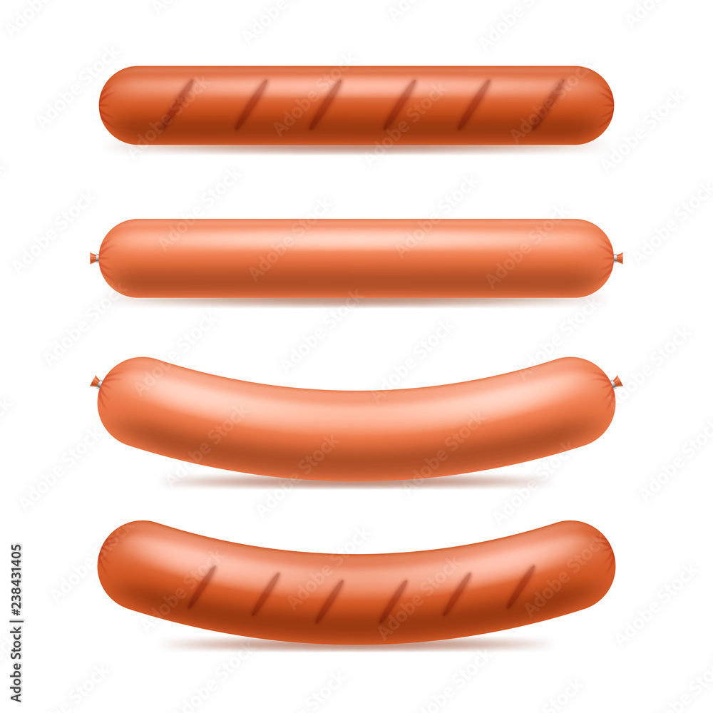Realistic 3d Detailed Sausages Meat Set. Vector Realistic 3d Detailed Sausages Meat Set. Vector