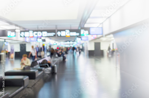 airport terminal blurred crowd