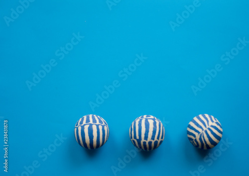 Blue balls background balls with stripes 
