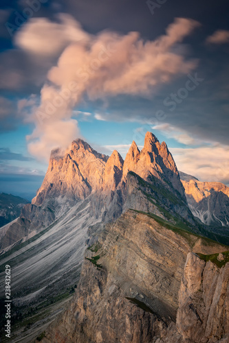 Seceda and clouds in Dolomites Italy