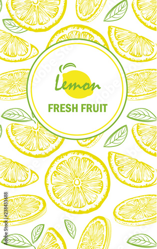 creative business brochure template with lemons, llustration
