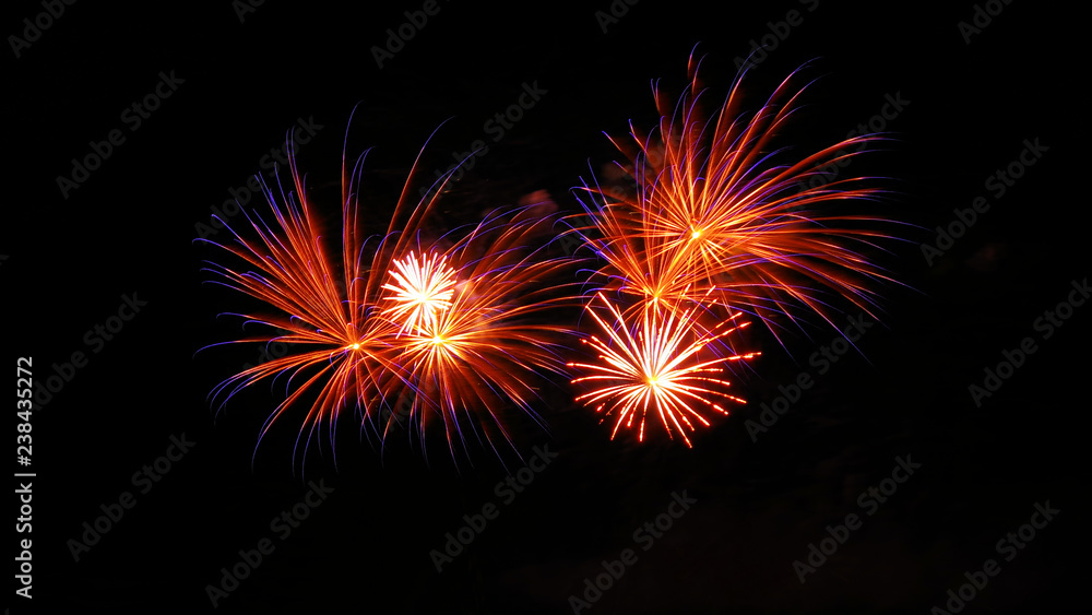 Feuerwerk - big fireworks, beautiful sparks in night, celebrate new year
