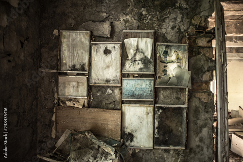 The abandoned buildings of the dead city of Chernobyl