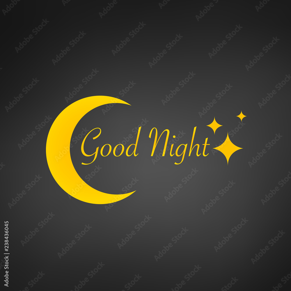 Sleep design background, zzz moon, good night sign and stars, vector  illustration, isolated on black background Stock Vector | Adobe Stock