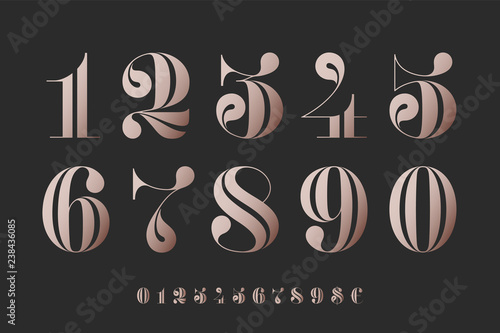 Font of numbers in classical french didot
