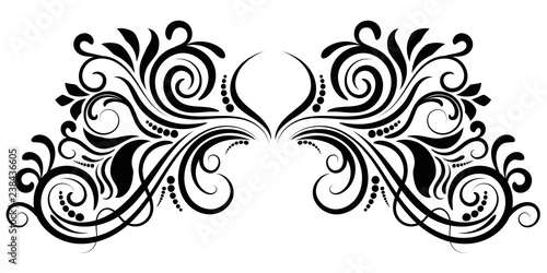 Abstract curly element for design, swirl, curl. Vector illustration. 