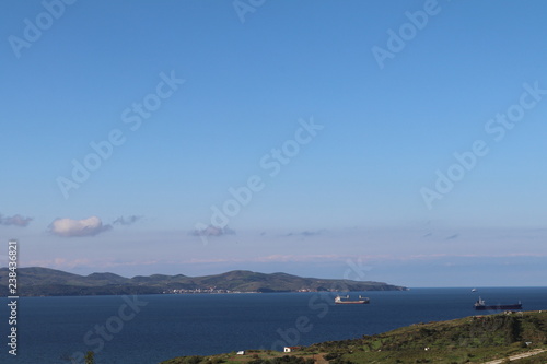 view of mediterranean sea and mountains
