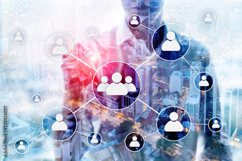 Wallpaper Mural HR - Human resources management concept on blurred business center background. Torontodigital.ca