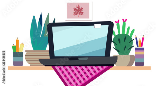 Work table with computer2