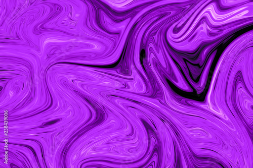 Liquid Abstract Pattern With Proton Purple Graphics Color Art Form. Digital Background With Proton Purple Abstract Liquid Flow.