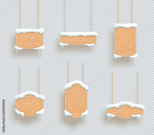 Wooden Sign Winter Snow 3d Hanging Board Frames Set