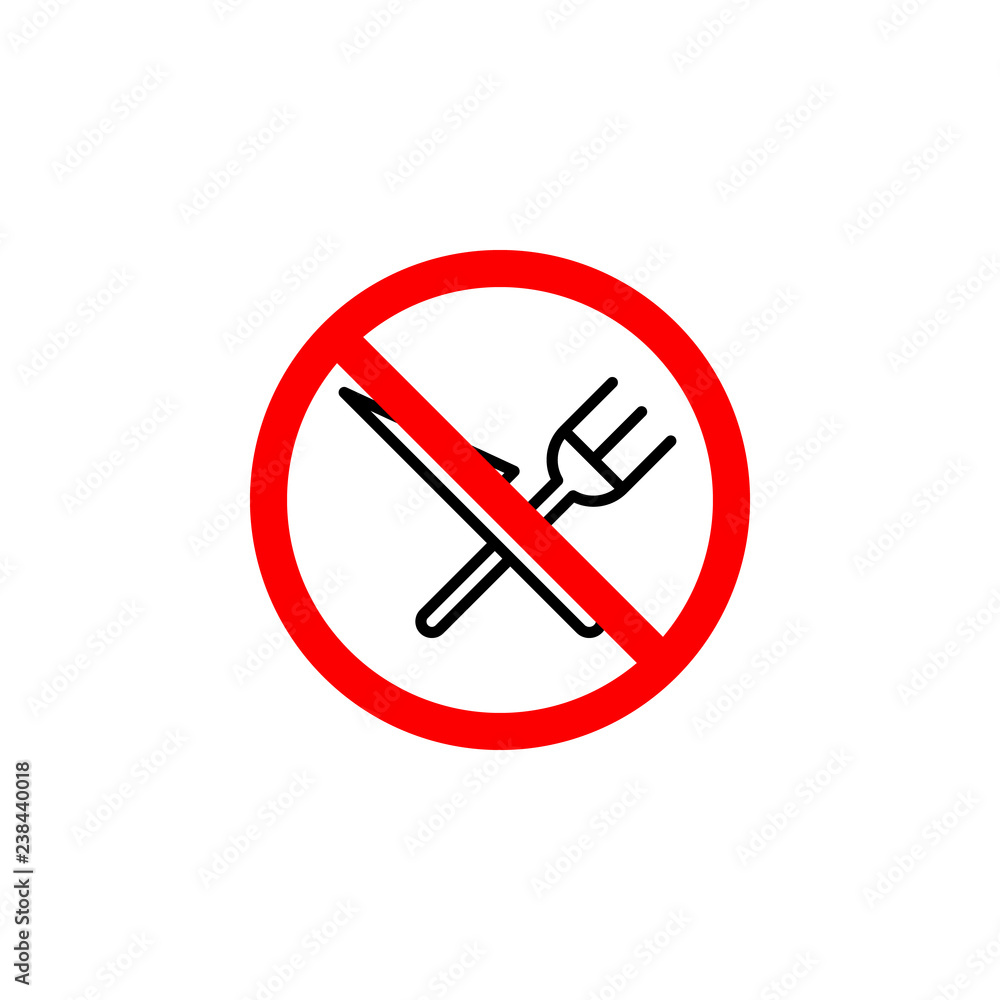 Forbidden eating icon can be used for web, logo, mobile app, UI, UX Forbidden eating icon can be used for web, logo, mobile app, UI, UX