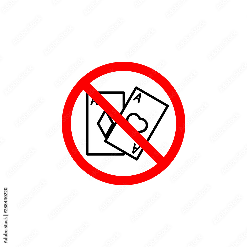 Forbidden gambling, card icon can be used for web, logo, mobile app, UI, UX Forbidden gambling, card icon can be used for web, logo, mobile app, UI, UX