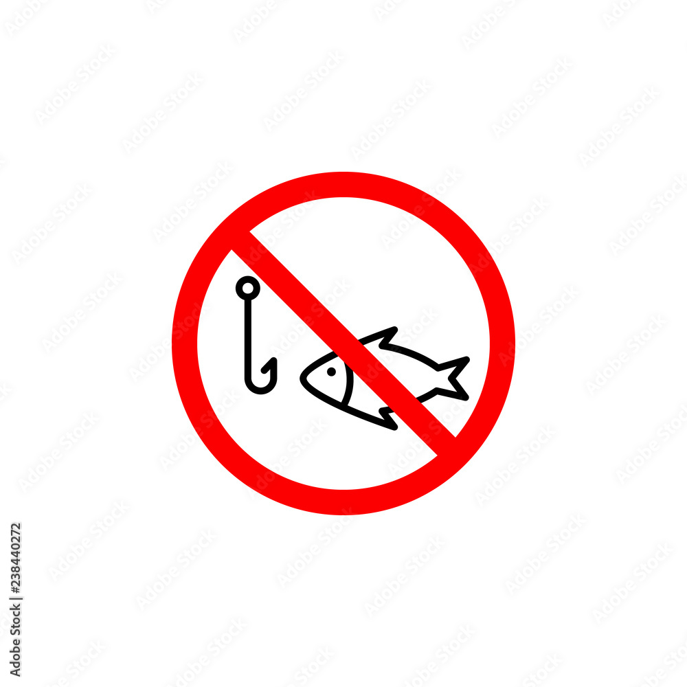 Forbidden fishing icon can be used for web, logo, mobile app, UI, UX Forbidden fishing icon can be used for web, logo, mobile app, UI, UX