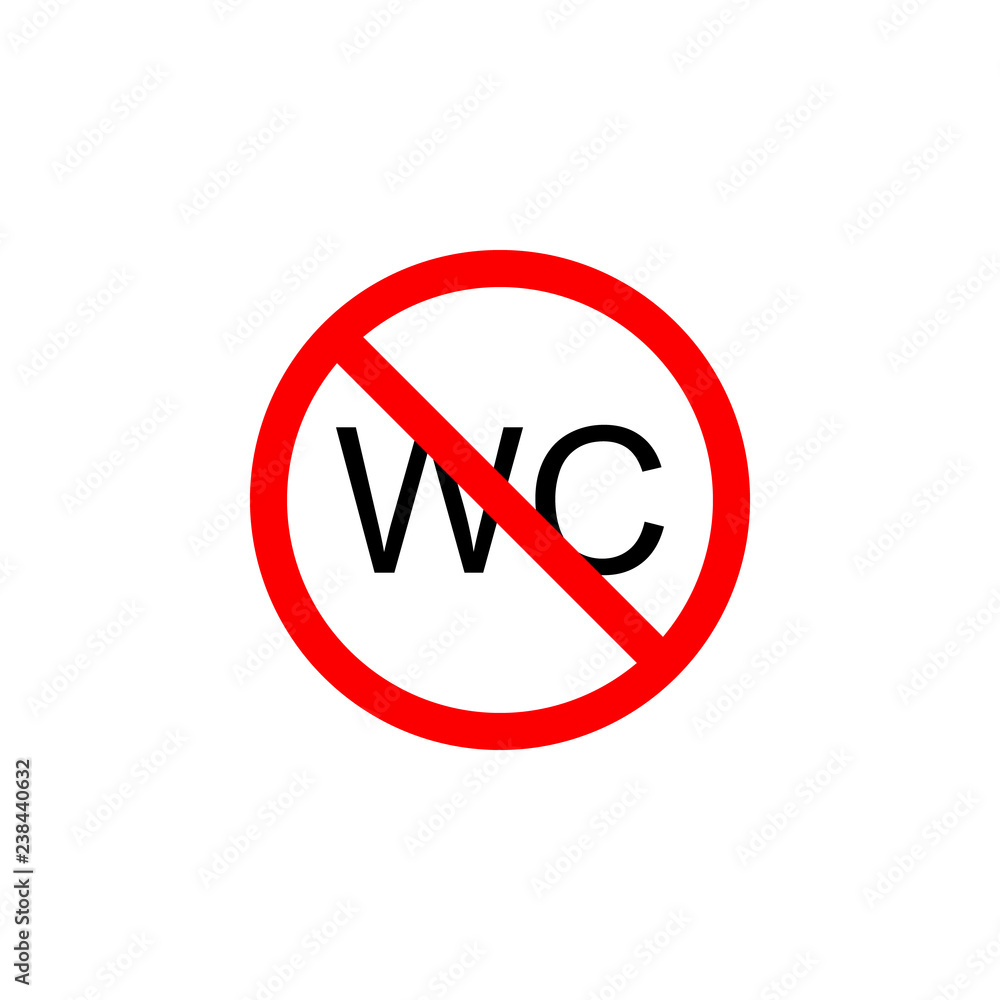 Forbidden wc icon can be used for web, logo, mobile app, UI, UX Forbidden wc icon can be used for web, logo, mobile app, UI, UX