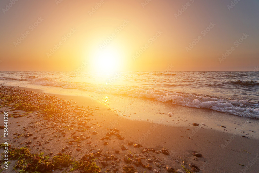 Beautiful sunrise at the seaside.