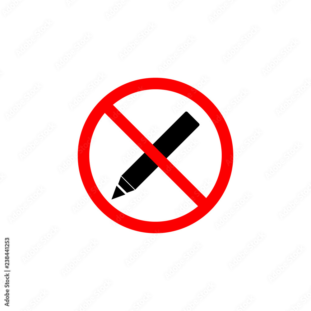 Forbidden pen, writing icon can be used for web, logo, mobile app, UI, UX Forbidden pen, writing icon can be used for web, logo, mobile app, UI, UX