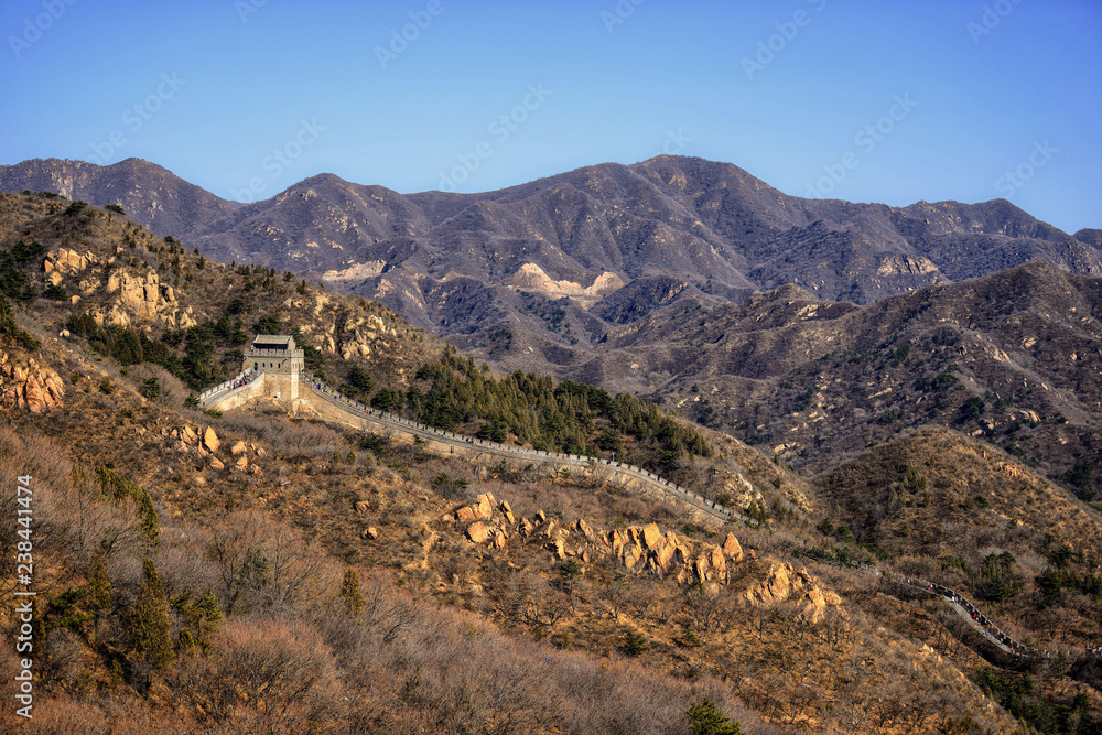 Great Chinese wall in the mountains near Beijing