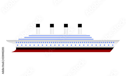 Old cruise liner icon on white.