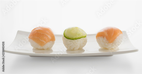 Photos Salmon and Cucumber Sushi Balls or Temarizushi