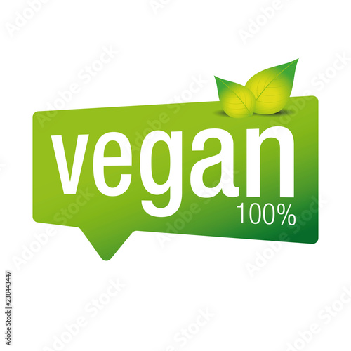 Vegan product label sign green